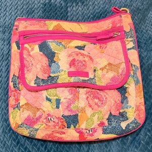 Vera Bradley Hot Pink Floral Quilted Crossbody Bag